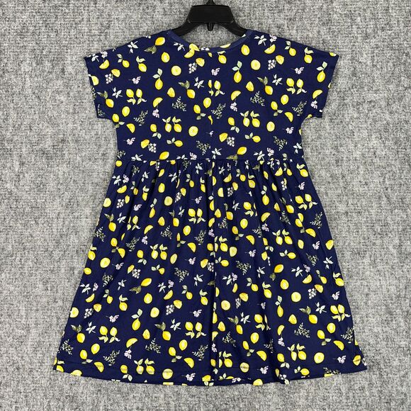 Old‎ Navy Dress Girls Extra Large Blue Swing Jersey-Knit Floral Short Sleeve - Picture 2 of 10